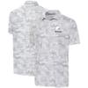 Antigua Men's White Cleveland Browns Anthracite Logo Collide Polo view 1
