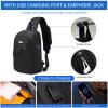 DUSLANG Crossbody Sling Backpacks for Men, Casual Shoulder Backpack Daypack Chest Bags with USB Charger Port For Camping Biking Travel Cycling view 3