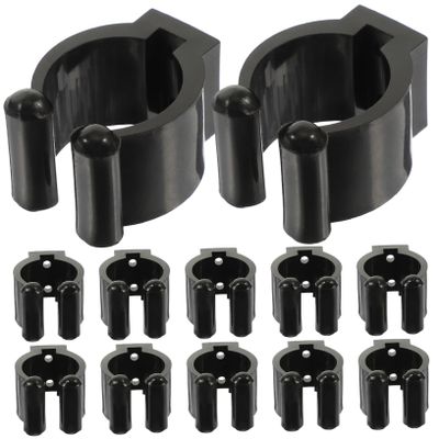 BESPORTBLE 12pcs Fishing Rod Holders Pole Clamps for Easy Installation Plastic Clips for Billiards and Outdoor Fishing Compact Design for Convenient Storage