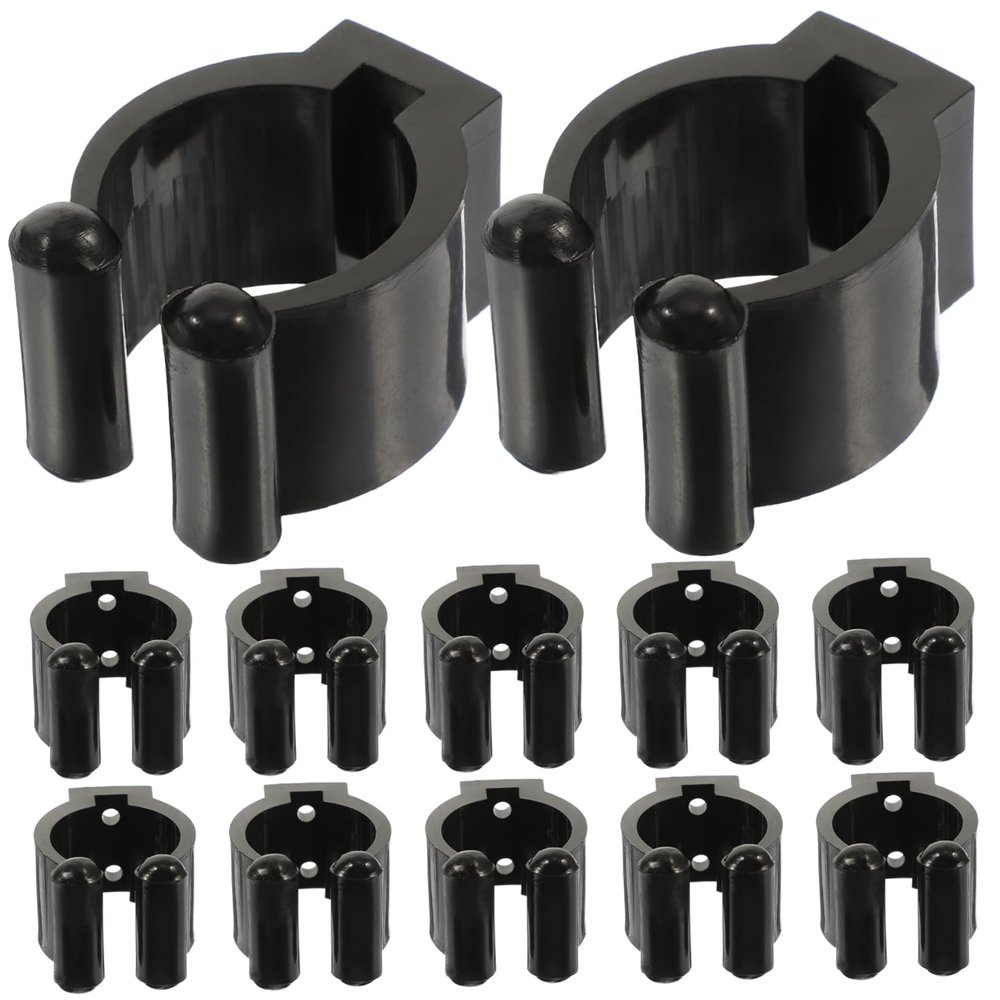 BESPORTBLE 12pcs Fishing Rod Holders Pole Clamps for Easy Installation Plastic Clips for Billiards and Outdoor Fishing Compact Design for Convenient Storage