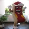 Happy Hot Dog Mascot Costume Adult Size for Men & Women with Built-in Fan Inside the Head view 1