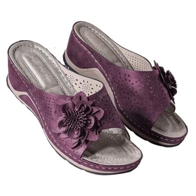 NineFit Basics Orthopedic Sandals For Women Wide With Orthopedic Sandals for Women Arch Support Slides Slippers for Plantar Fasciitis Extremely Comfort Dressy Summer Orthotic Flip Flops, 9.5, Purple