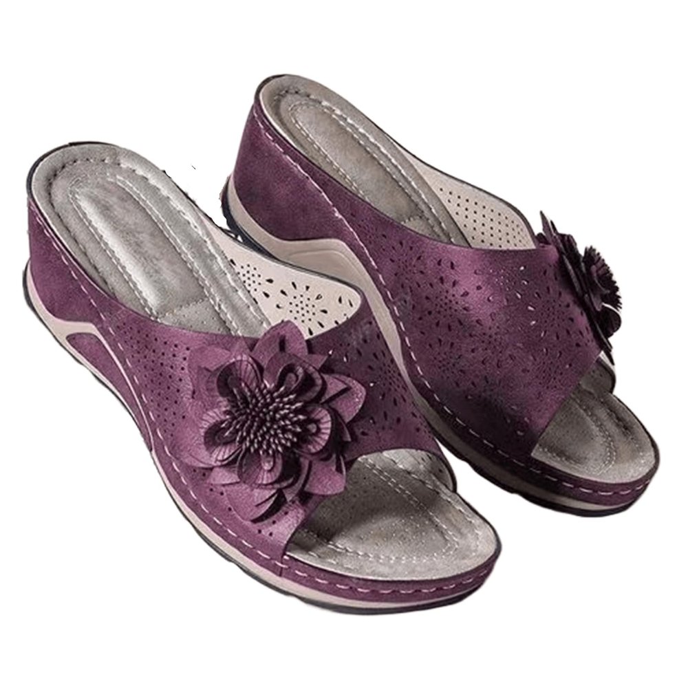 NineFit Basics Orthopedic Sandals For Women Wide With Orthopedic Sandals for Women Arch Support Slides Slippers for Plantar Fasciitis Extremely Comfort Dressy Summer Orthotic Flip Flops, 9.5, Purple