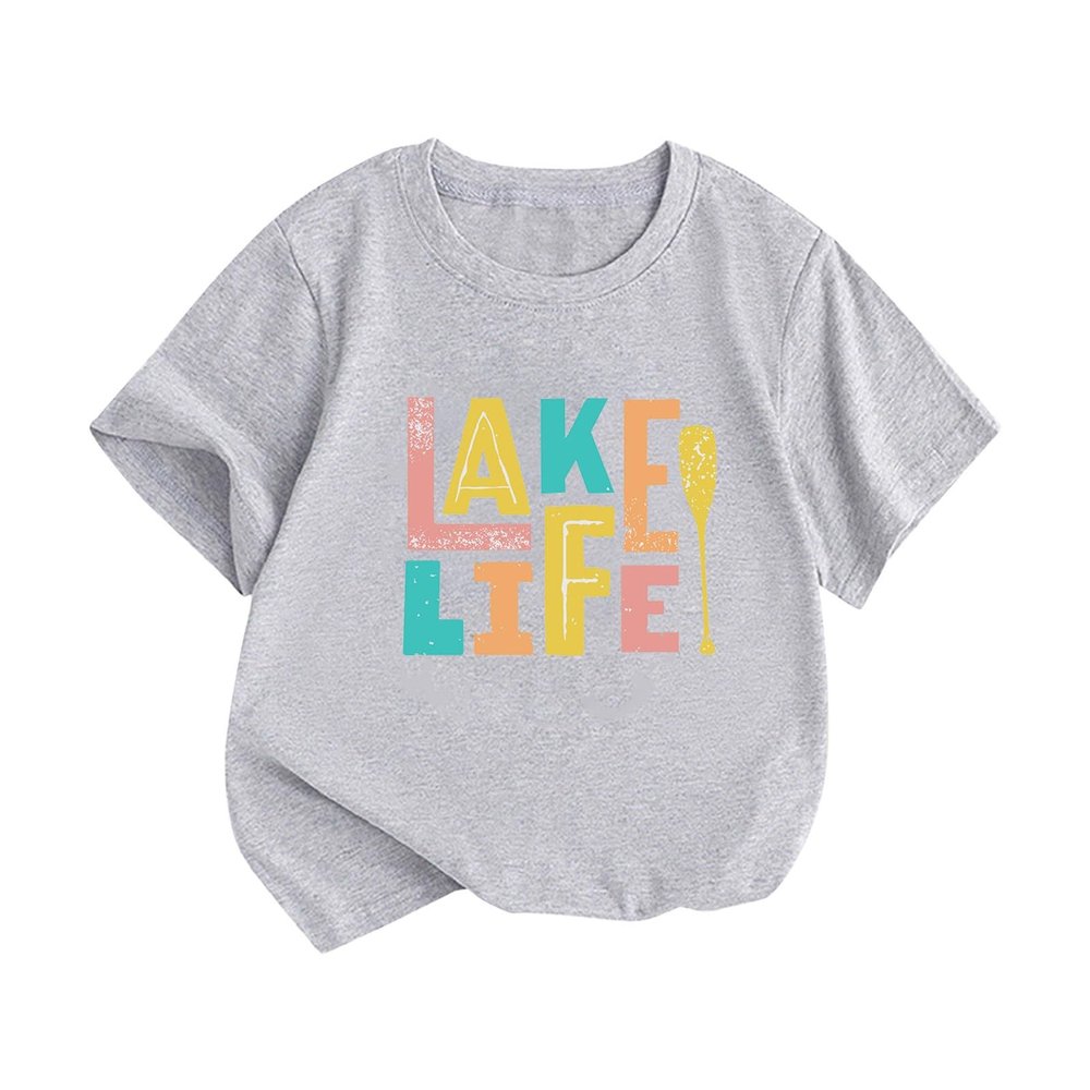 AIMAOMI Toddler Baby Girls Shirt Funny Letter Print Youth Shirt Tops Trendy Tee Blouse Casual Holiday (Grey, 2-4 Years)