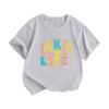AIMAOMI Toddler Baby Girls Shirt Funny Letter Print Youth Shirt Tops Trendy Tee Blouse Casual Holiday (Grey, 2-4 Years) view 1