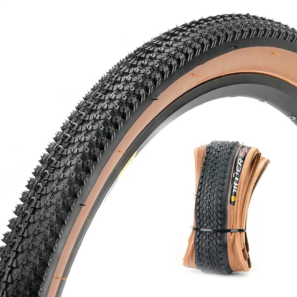 26x1.95 Bicycle Foldable Tire, CATAZER Mountain Bike Folding Tires 60 TPI Wear Resistant Rated Wire Bead Bike Tire (Retro)