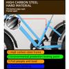 NineFit Basics Adults Tricycle 7 Speed Fat Tyre Off Road Trike with Cargo Basket - City Mountain Bicycle for Leisure Cycling Seniors, Farm and Fruit Picking, Blue&basket view 3