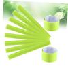 POPETPOP 6pcs Reflective Slap Bands for Night Running Hiking and Walking High Visibility Safety Wrist and Ankle Bracelets Yellow view 3