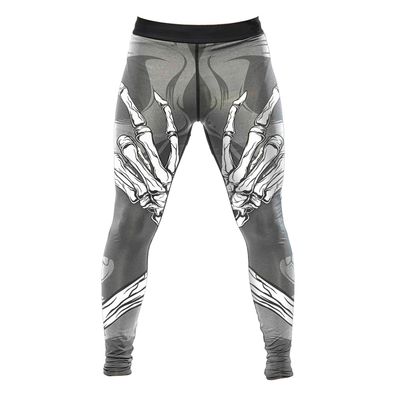DEHAHA Men's Skull Cycling Tights Quick Dry Compression Pants for no Gi, Large