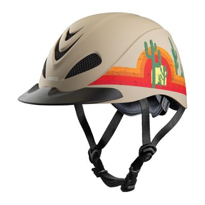 Troxel Rebel Bold Horse Riding Helmet, Low-Profile, Light, Adjustable Design, Safety Horseback Riding Gear, Small (6-5/8-7), Southwest Sunrise