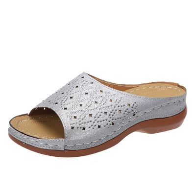 Ladmiple Orthotic Sandals For Women Dress Orthopedic Sandals for Women Walking Slippers with Arch Support Anti-Slip Breathable Dressy Summer Vintage Slip On Orthotic Flip Flops