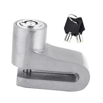 POPETPOP 1pc Silver Disc Brake Lock Theft Motorcycle Lock for Bike Security Compact Design for Easy Carrying Stylish for Motorbikes and Scooters