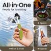 Orblue 4-in-1 Camping Eating Utensils, 2-Pack - Portable Spoon, Fork, Knife & Bottle Opener Combo Set - Stainless Steel Flatware with Detachable Fork - Travel, Backpacking Cutlery Multitool, Green view 2