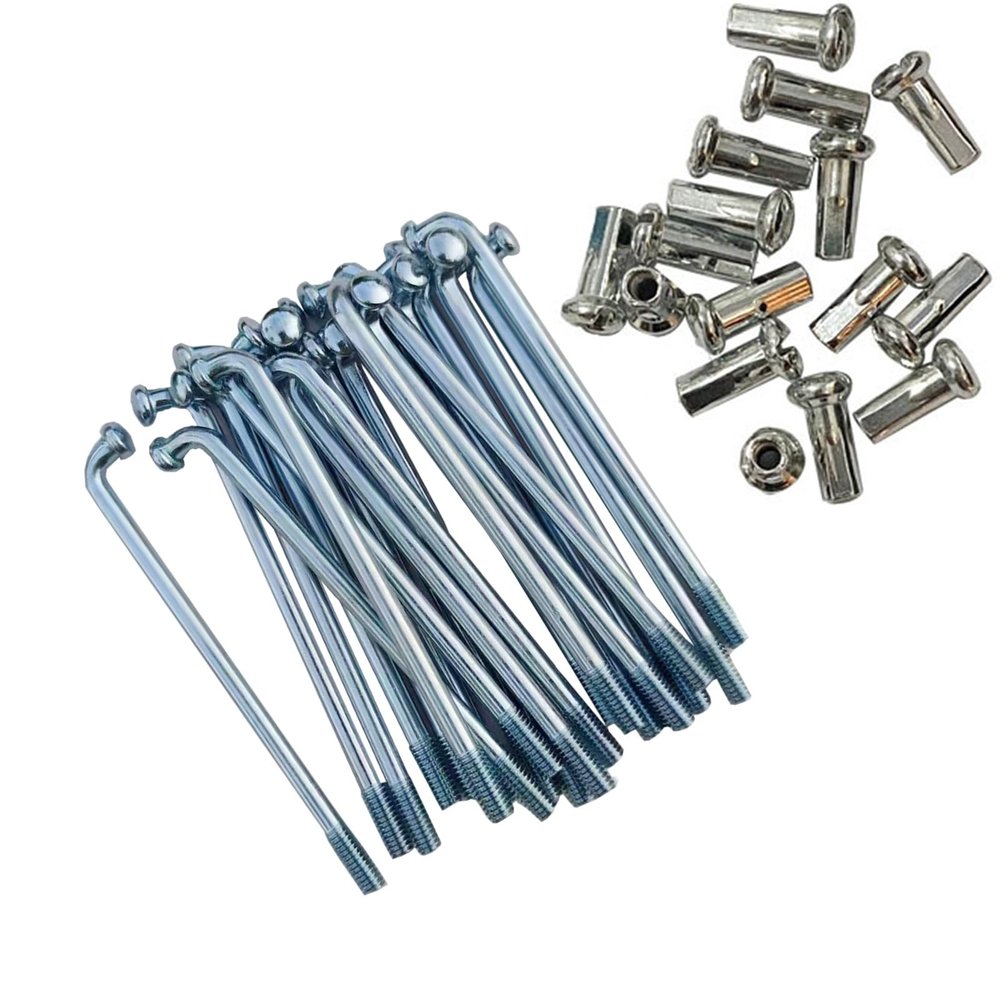 CLOGGS 20PCS 9G Electric Bicycle Spokes with Nipples, Suitable for Road Bikes, Motorcycles, Such As 65 mm / 75 mm / 80 mm / 105 mm / 110 mm / 120 mm (Size : 75mm)