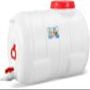 WAZHOU Water Container Large Capacity Water Tank Plastic Water Bucket Horizontal Square Water Storage Tank with Cover and Valve for Household Water Camping Outdoor Self-Driving Tour(140L) view 1