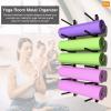 Yoga Mat Rack Wall Mount,Black Metal Yoga Mat Holder Organizer Stand/Foam Roller Storage Rack for Home Gym & Studio,Easy to Install view 3