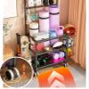 Yoga Mat Storage Floor Yoga Mat Storage Rack,Heavy Duty Workout Equipment Holder with Hooks & Wheels,Home Gym Storage Organizer for Dumbbell Foam Roller view 3