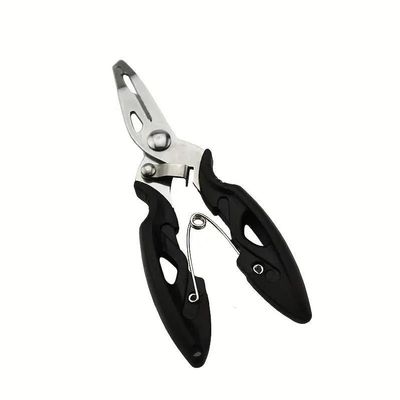 NineFit Basics Multifunctional Fishing Plier, Stainless Steel Long Nose Hook Remover, Line Cutters, Fishing (Black)