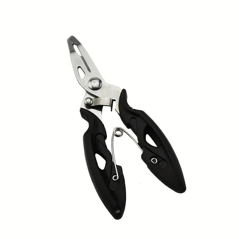 NineFit Basics Multifunctional Fishing Plier, Stainless Steel Long Nose Hook Remover, Line Cutters, Fishing (Black)