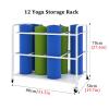 White Yoga Mat Storage Cart Organizer with Wheels,Large Capacity Freestanding Metal Foam Roller Display Stand for Yoga Studio,Home,Gym,Studio,Gym view 3