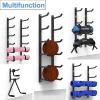 Wall Yoga Mat Holder,2/4/6 Tier Multifunction Storage Rack for Foam Rollers/Ball,Gym/Workout Room/Home (Size: 110cm (43.3inch)) view 3