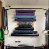 Yoga Mat Storage Rack Natural Wood Yoga Mat Rack Storage,Multifunctional Wall Storage Mount with Display Holder,Adjustable Width (Color: Brown) view 4