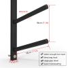 Yoga Mat Shelf Wall Mount,Gym Workout Foam Roller Storage Rack/Holder for Yoga Accessory Strap Bands with 22cm Wide Hook Lip,Shed Garage Towel Organizer Stand, Black view 4