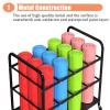 Large Rolling Yoga Mat Storage Cart with Wheels,White Foam Rollers Rack for Gym Studio Office Fitness Class,Capacity Sturdy Yoga Mat Rack Organizer/80 * 50 * 70Cm view 2