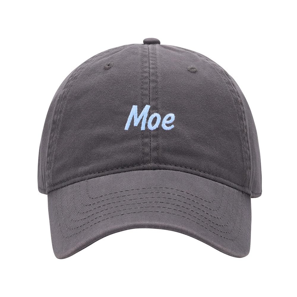 Baseball Cap Men Women Name Moe Gift Embroidered Unisex Classic Adjustable Strapback Dad Hat (7 1/2,Grey)