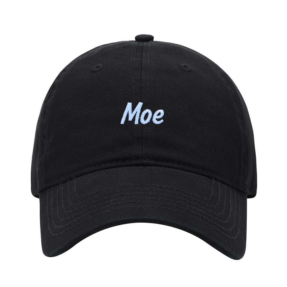 Baseball Cap Men Women Name Moe Gift Embroidered Unisex Classic Adjustable Strapback Dad Hat (7 1/2,Black)