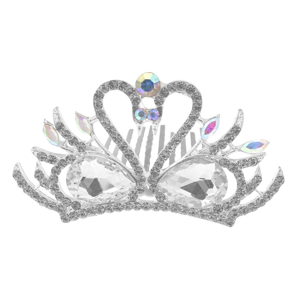 Beatifufu Bridal Crown White Alloy Female Tiara for Bride Wedding