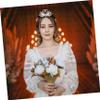 Beatifufu Bridal Crown White Alloy Female Tiara for Bride Wedding view 2