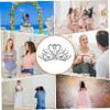 Beatifufu Bridal Crown White Alloy Female Tiara for Bride Wedding view 3