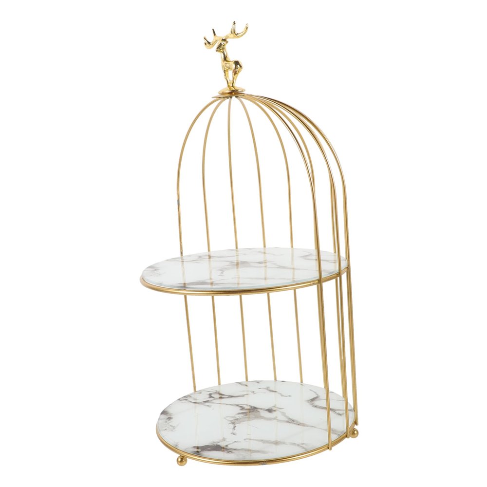 MAGICLULU Bird Cage Makeup Organizer Rack Dual Perfume Display Stand Elegant Cosmetic Storage for Vanity and Bathroom Construction Unique Design