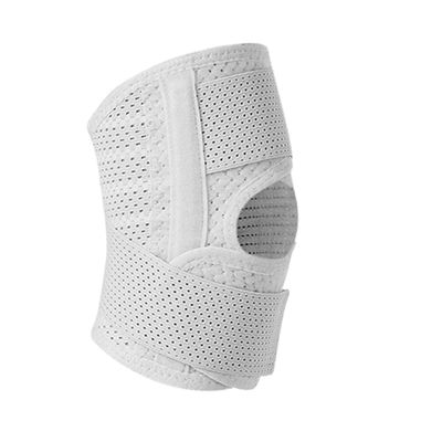 FRCOLOR Adjustable Breathable Patella Support Strap for Knee Pain Relief Lightweight Non-slip Knee Brace for Running Cycling and Outdoor Sports White