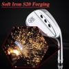 Golf Sand Wedge, Men's Women's Golf Wedges, CNC Soft Iron S20C Face Groove Stainless Steel 52/56/60 Shaft, Golf Supplies, Great Golf Gift, Right Handed, Silver Red view 2