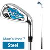 Single Golf Club Iron #7 - Steel/Graphite Shaft Swing Practice Club for Men Women - Right Hand, Blue view 2
