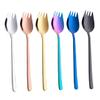 BESPORTBLE 6pcs Silverware Utensils Fork Spoon Sporks Noodle Spoon Snack Forks for Home Restaurant Hotel Party view 1