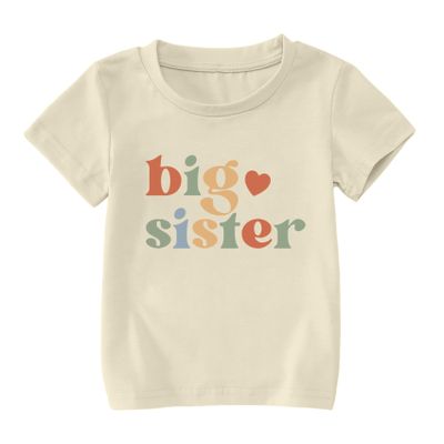 Big Sister Shirt for Girls: Girls Big Sister Shirt Promoted to Big Sister Tshirt Big Sis Announcement Outfit Top 2t 3t 4t Apricot