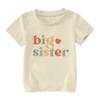 Big Sister Shirt for Girls: Girls Big Sister Shirt Promoted to Big Sister Tshirt Big Sis Announcement Outfit Top 2t 3t 4t Apricot view 1