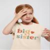 Big Sister Shirt for Girls: Girls Big Sister Shirt Promoted to Big Sister Tshirt Big Sis Announcement Outfit Top 2t 3t 4t Apricot view 3