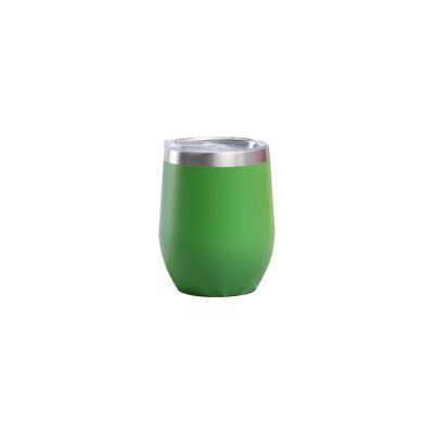 12oz Eggshell Cup Stainless Steel Double Layer Vacuum Sprayed Egg U-shaped Cup Creative Red Wine Glass (Green)