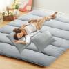 FairOnly Full Size Futon Mattress, Japanese Style Futon Floor Mattress for Adults, Foldable Mattress for Floor Sleeping Mattress Pad, Tatami Mat, Camping Mattress, Wave Grey view 2