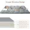 FairOnly Full Size Futon Mattress, Japanese Style Futon Floor Mattress for Adults, Foldable Mattress for Floor Sleeping Mattress Pad, Tatami Mat, Camping Mattress, Wave Grey view 4