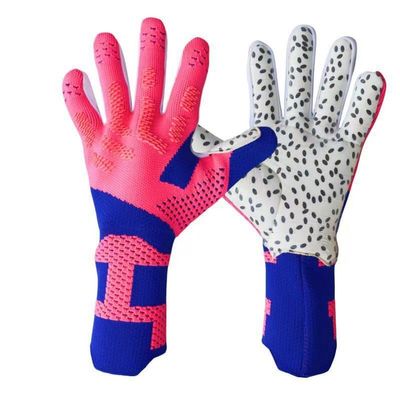GJPWAKWM Soccer Goalkeeper Gloves Goalie Training Gloves Strong Grip Anti-Slip and Breathable for Adults and Children (Red Blue,10)