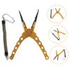 balacoo Aluminum Alloy Fishing Pliers with Scissors Line Cutter Golden Fishing Tool for Lure Handling Hook Removal and Wire Cutting Includes -Lose Lanyard for Easy Storage view 3