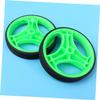 POPETPOP 1set Mute Auxiliary Wheels for Boys and Girls Compatibility Flashing Light Feature Green Training Wheel for Safety and Balance view 3