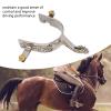 Fockety 1 Pair Horse Spurs, Stainless Steel Hand Engraved Western Cowboys Spurs with Rotating Gear, Professional Not Horse Boot Spurs Decoration for Equestrian Enthusiasts Horse view 2
