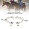 Fockety 1 Pair Horse Spurs, Stainless Steel Hand Engraved Western Cowboys Spurs with Rotating Gear, Professional Not Horse Boot Spurs Decoration for Equestrian Enthusiasts Horse view 4