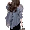 MASKSUN Summer Sunscreen Chiffon Shirt, Women's Long Sleeve Sunscreen Shirt, Lightweight Sunscreen UV Blocking Shirts (Gray,XL), X-Large view 1